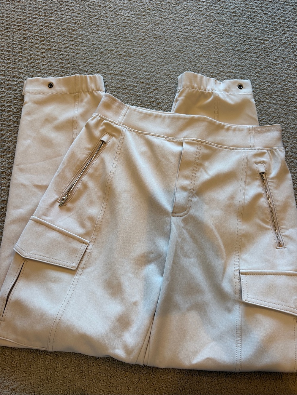 Athleta Cream High-Waist Performance Leggings